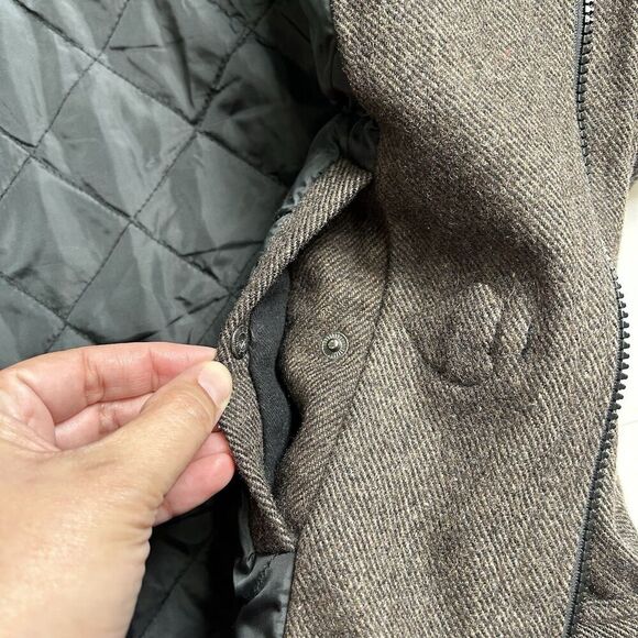 GAP Coat Womens Large Tweed Wool Blend Toggle Button Jacket - Picture 12 of 12